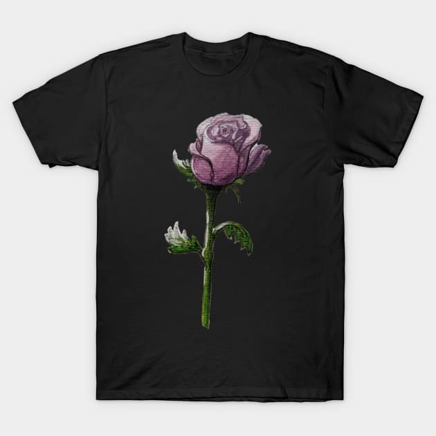 Purple Rose T-Shirt by AlexandraRose